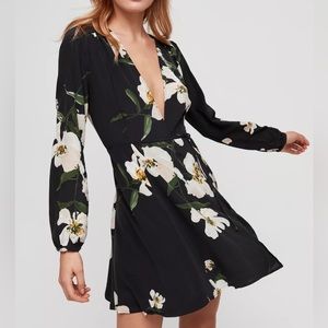 Aritzia silk wrap dress